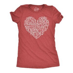 Womens Funny T Shirts Word Heart Cute Motivational Tee For Ladies